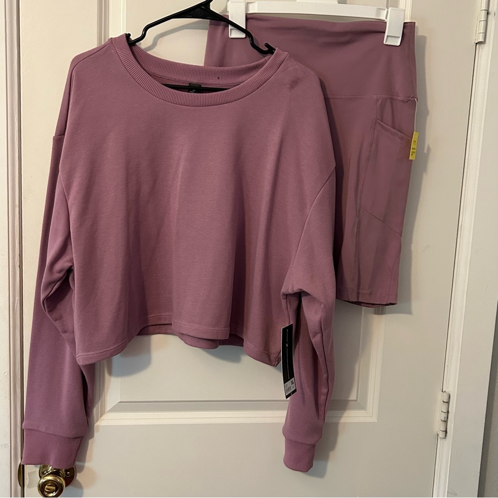 Women's Mauve High-Waisted Shorts Set